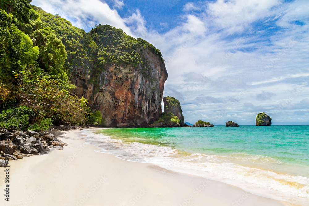 Beautiful beach at Railay Beach in Thailand. Beautiful beach at Railay Beach in Thailand.