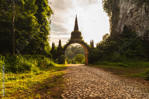 Temple gate at Khao Na Nai Luang Dharma Park in Surat Thani, Thailand. photo