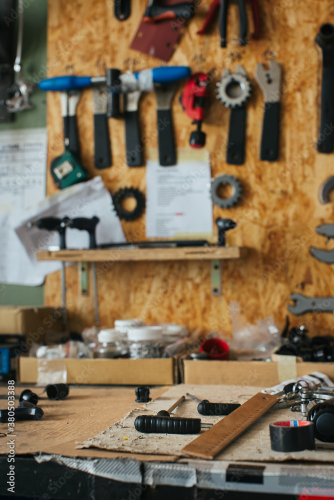 Bicyble Repair Workshop - Workbench Detail Bicyble Repair Workshop - Workbench Detail