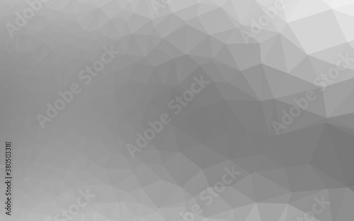 Light Silver, Gray vector low poly cover. Glitter abstract illustration with an elegant design. Triangular pattern for your business design.
