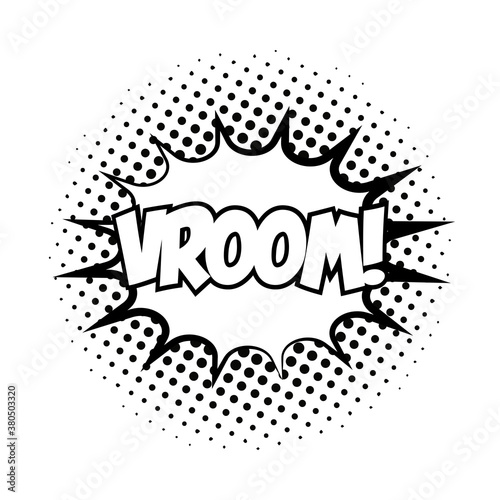expression splash with vroom word pop art line style