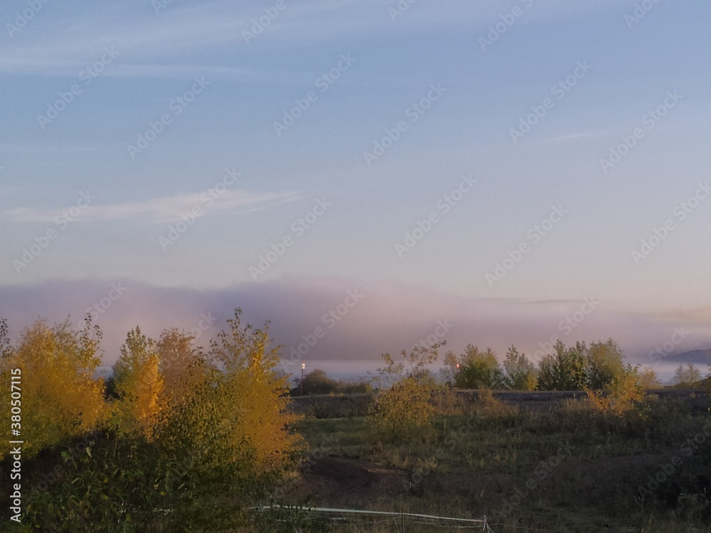Fototapeta premium morning mist over the river