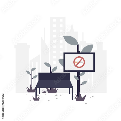 No smoking flat illustration.Vector design.Suitable for landing page  ui  website  mobile app  editorial  poster  flyer  article  and banner.