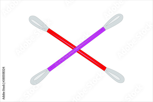 Vector illustration of cotton buds on white background