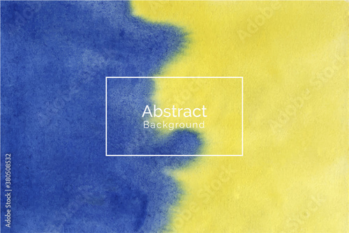 Abstract blue and yellow watercolor texture background