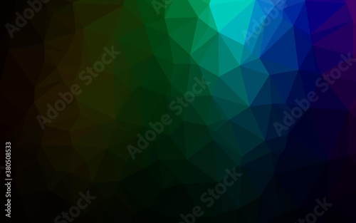 Dark Multicolor  Rainbow vector abstract polygonal cover. A completely new color illustration in a vague style. Completely new template for your business design.