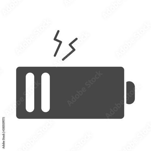 low charger battery power electricity silhouette icon style