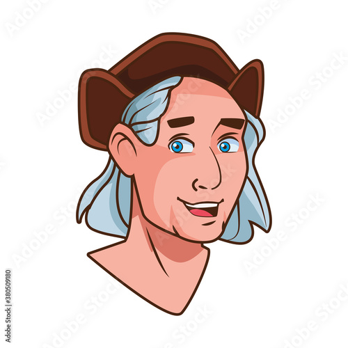 Christopher Columbus with hat head character