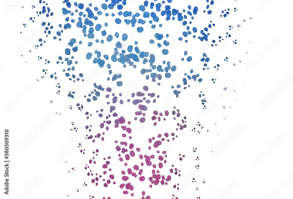 Light Pink, Blue vector pattern with liquid shapes.