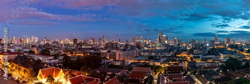 Panorama city at night, Bangkok Thailand