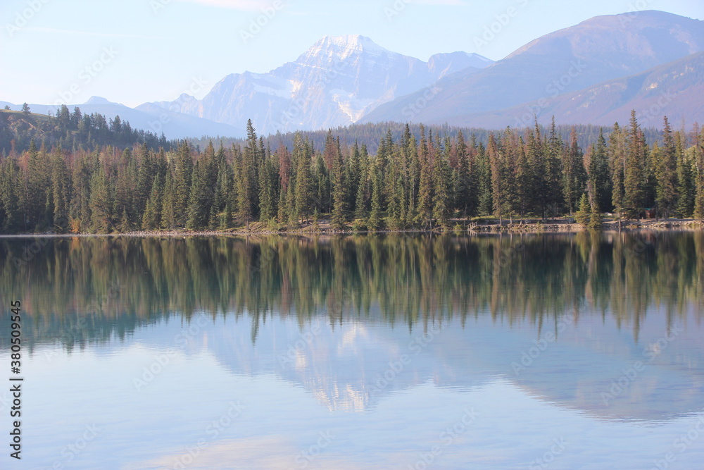 Reflections - Lake Beauvert, Jasper National Park, Alberta, Canada.