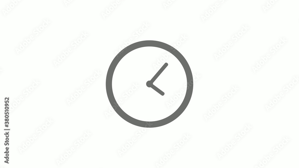Gray color circle 12 hours clock icon without trick, Clock icon