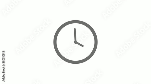 Gray color circle 12 hours clock icon without trick, Clock icon