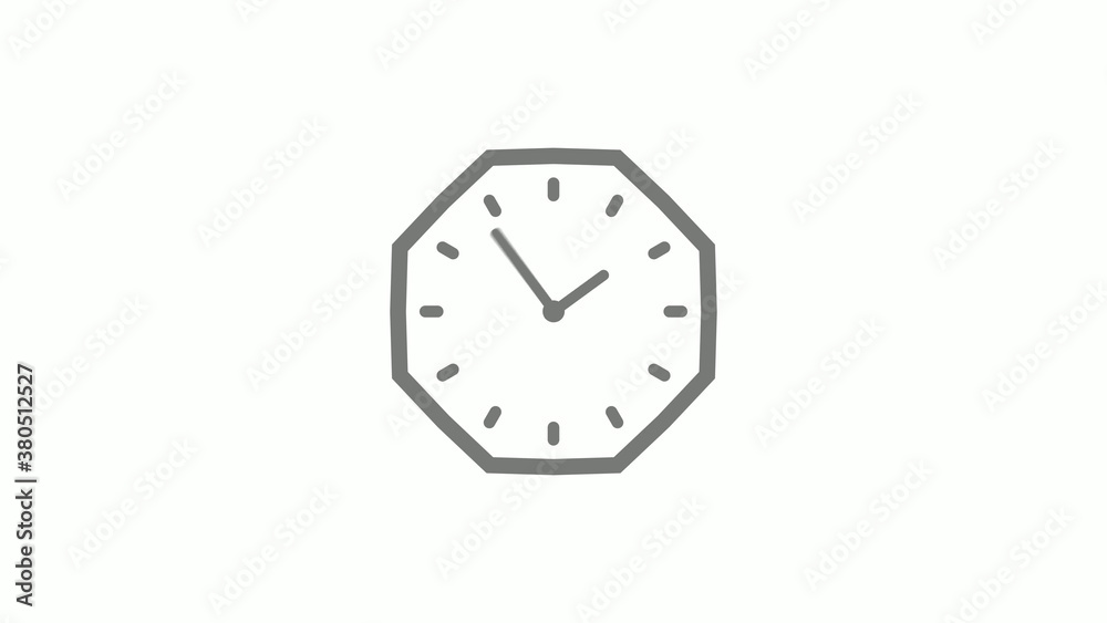 Counting down gray color clock icon on white background Counting down gray color clock icon on white background
