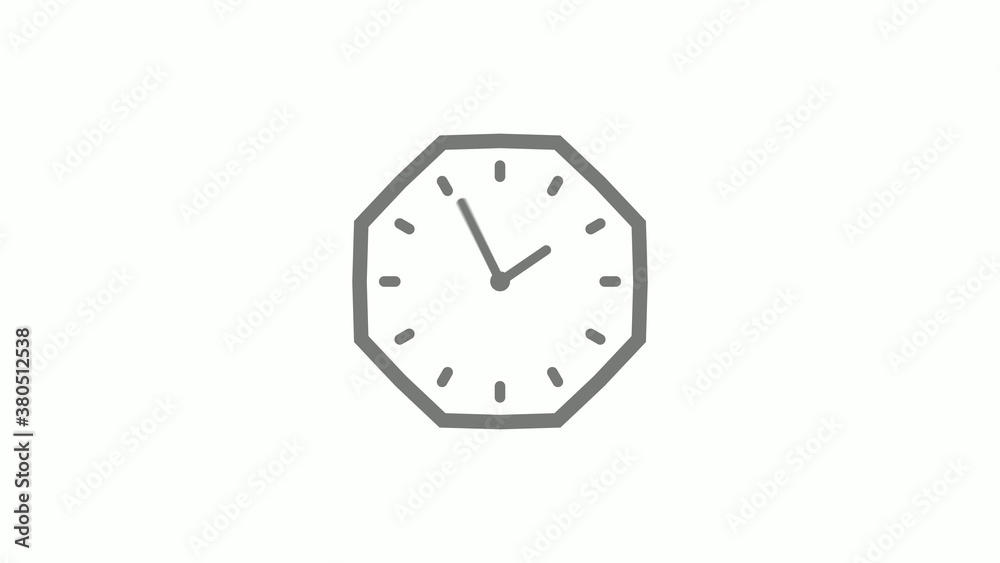 Counting down gray color clock icon on white background Counting down gray color clock icon on white background