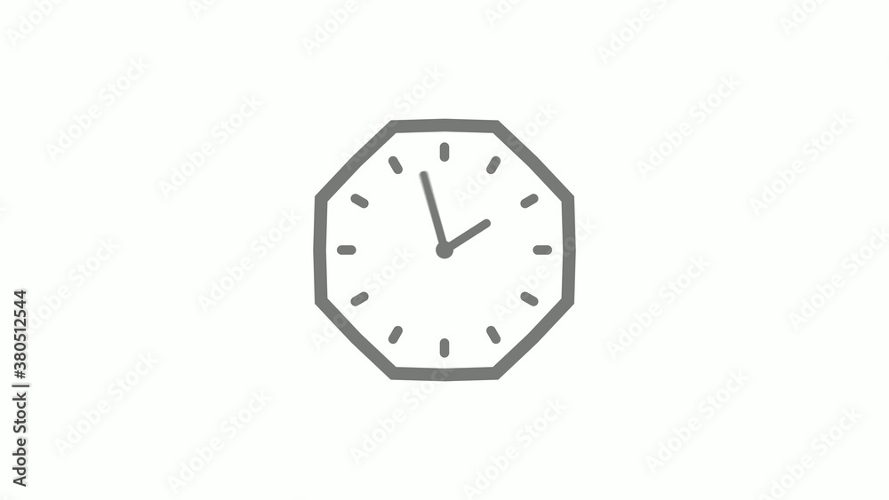 Counting down gray color clock icon on white background Counting down gray color clock icon on white background