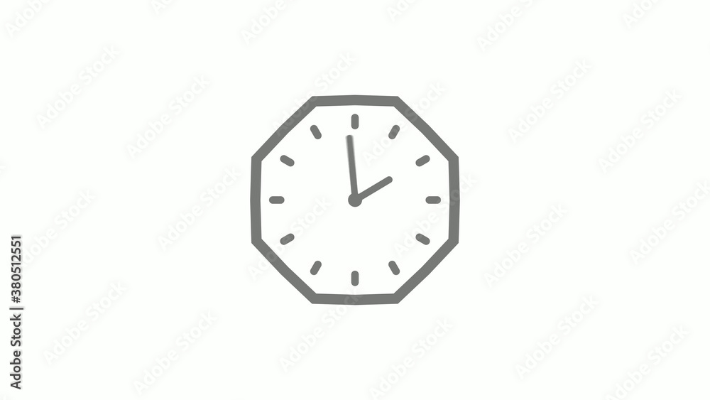 Counting down gray color clock icon on white background Counting down gray color clock icon on white background
