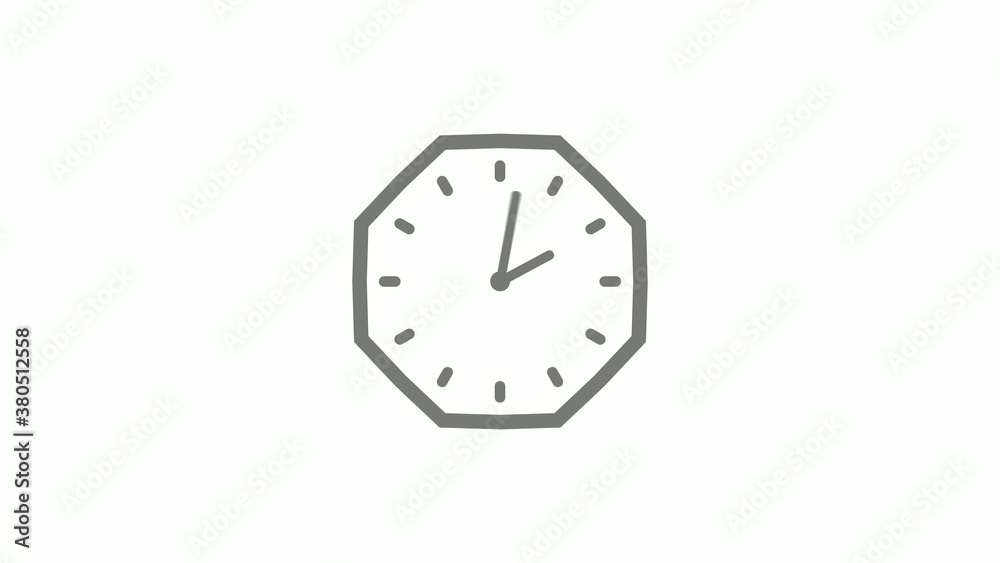 Counting down gray color clock icon on white background Counting down gray color clock icon on white background