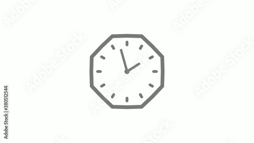 Counting down gray color clock icon on white background