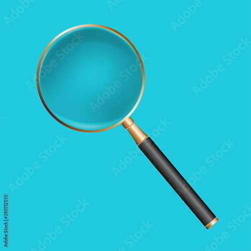 Magnifying glass. Isolated vector illustration. Flat style.