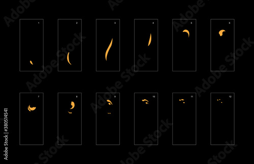 Smoke effect. dust smoke animation sprite sheet. classic dust smoke effect animation for game or cartoon or animation. vector style animation effect 1849.