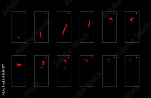 Smoke effect. fire smoke animation sprite sheet. classic fire smoke effect animation for game or cartoon or animation. vector style fire animation effect 1850.