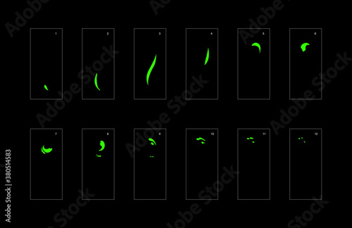 Smoke effect. liquid smoke animation sprite sheet. classic liquid smoke effect animation for game or cartoon or animation. vector style liquid animation effect 1851.