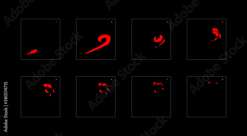 Smoke effect. fire smoke animation sprite sheet. classic fire smoke effect animation for game or cartoon or animation. vector style fire animation effect 1856.