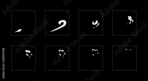 Smoke effect. smoke animation sprite sheet. classic smoke effect animation for game or cartoon or animation. vector style animation effect 1853.