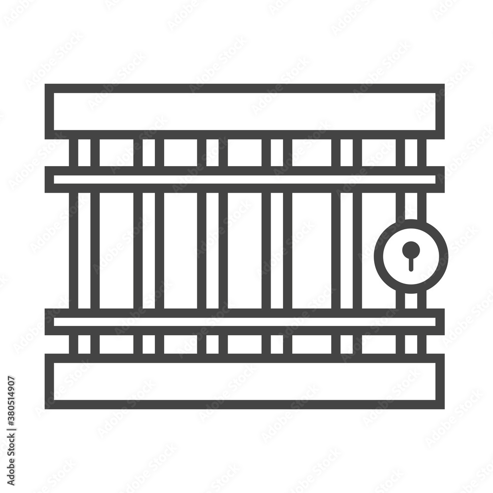 international human rights day jail gate justice line icon style international human rights day jail gate justice line icon style