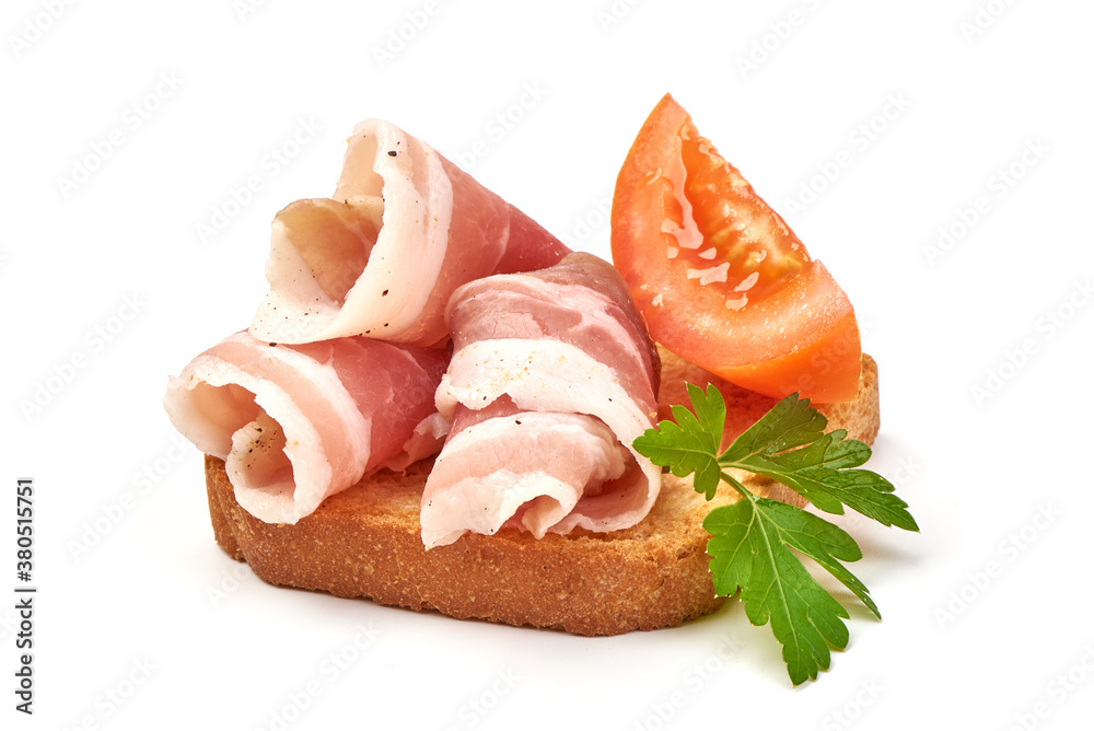 Pork lard sandwiches, isolated on white background Pork lard sandwiches, isolated on white background