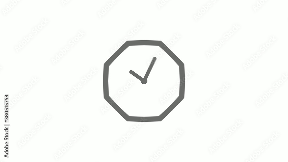 Fototapeta premium Counting down gray color 12 hours clock icon on white background,clock icon