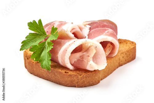 Pork lard sandwiches, isolated on white background
