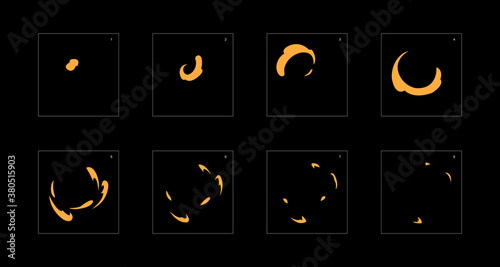 Smoke effect. dust smoke animation sprite sheet. classic dust smoke effect animation for game or cartoon or animation. vector style animation effect 1867.