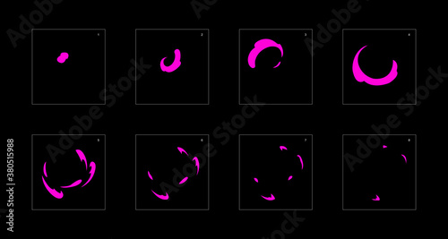 Smoke effect. poison smoke animation sprite sheet. classic poison smoke effect animation for game or cartoon or animation. vector style poison animation effect 1870.