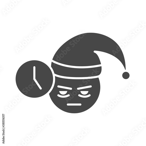 insomnia, character face sleepless time silhouette icon style