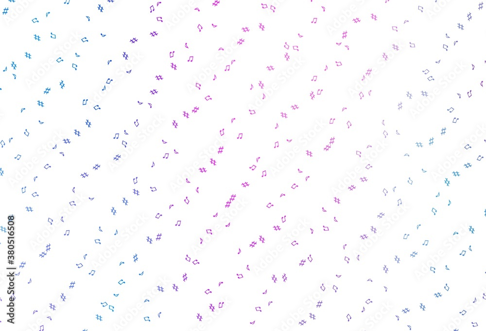 Naklejka premium Light Pink, Blue vector pattern with music elements.