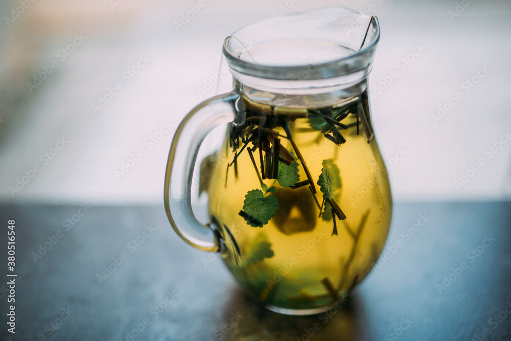 Herbal tea in a carafe Herbal tea in a carafe