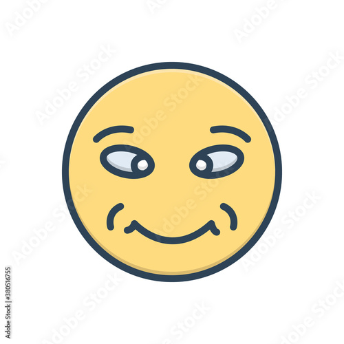 Color illustration icon for meme