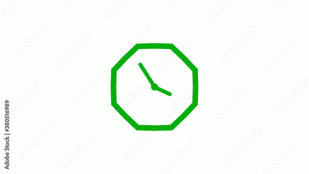 Green color 12 hours counting down clock icon on white background,clock icon Green color 12 hours counting down clock icon on white background,clock icon