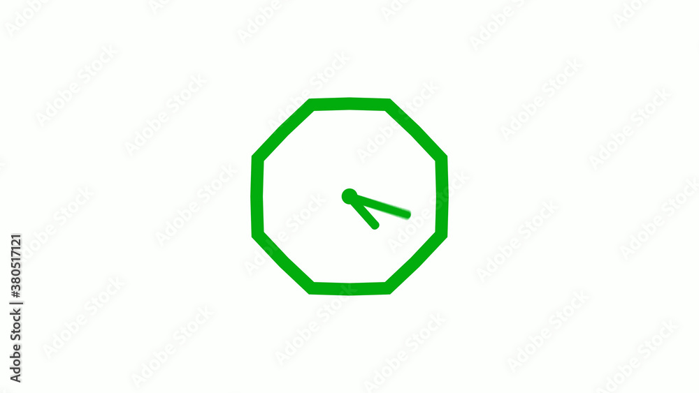 Green color 12 hours counting down clock icon on white background,clock icon Green color 12 hours counting down clock icon on white background,clock icon