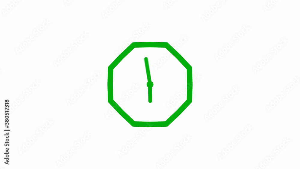 New green color 12 hours counting down clock icon on white background,clock isolated without trick New green color 12 hours counting down clock icon on white background,clock isolated without trick