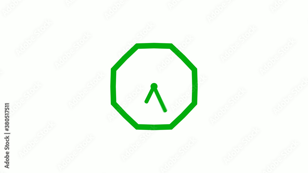 New green color 12 hours counting down clock icon on white background,clock isolated without trick New green color 12 hours counting down clock icon on white background,clock isolated without trick