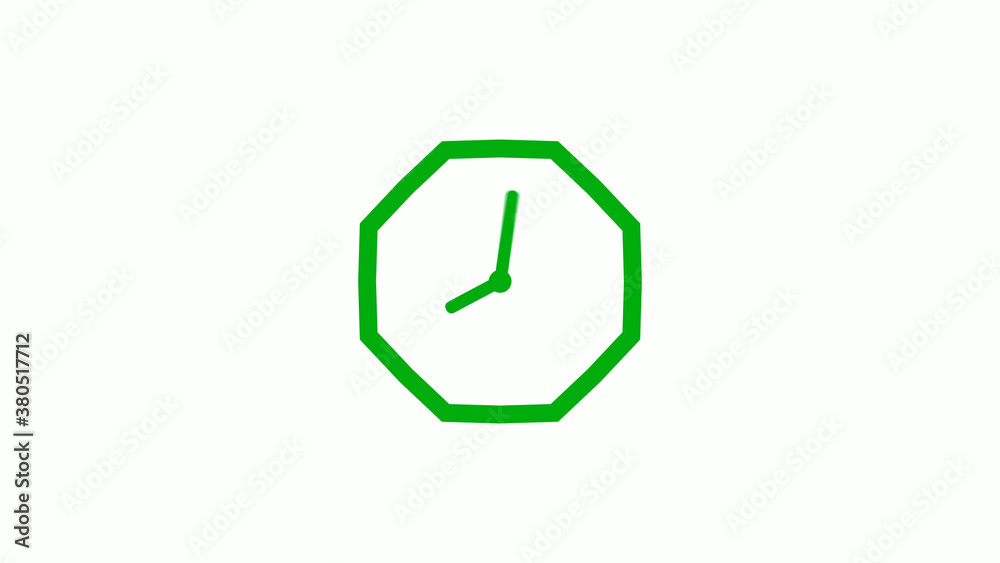 New green color 12 hours counting down clock icon on white background,clock isolated without trick New green color 12 hours counting down clock icon on white background,clock isolated without trick
