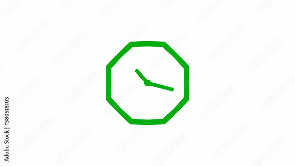 New green color 12 hours counting down clock icon on white background,clock isolated without trick New green color 12 hours counting down clock icon on white background,clock isolated without trick