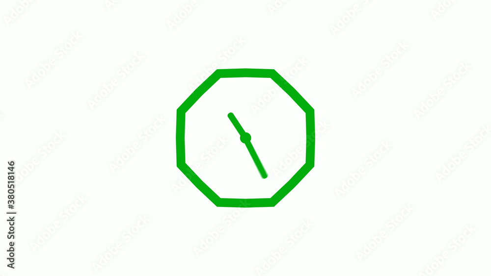 New green color 12 hours counting down clock icon on white background,clock isolated without trick New green color 12 hours counting down clock icon on white background,clock isolated without trick