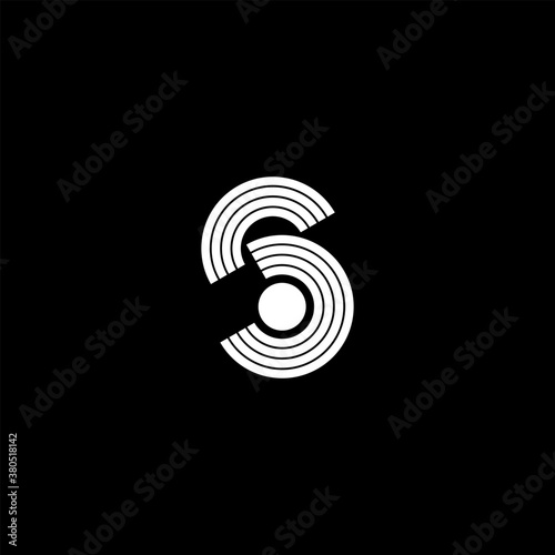 Number 6 vector line dot logo design template. Unique modern minimalist logo symbol