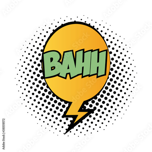 speech bubble with bahh word pop art fill style