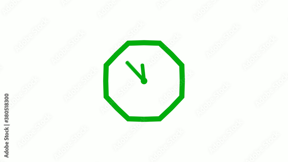 New green color 12 hours counting down clock icon on white background,clock isolated without trick New green color 12 hours counting down clock icon on white background,clock isolated without trick