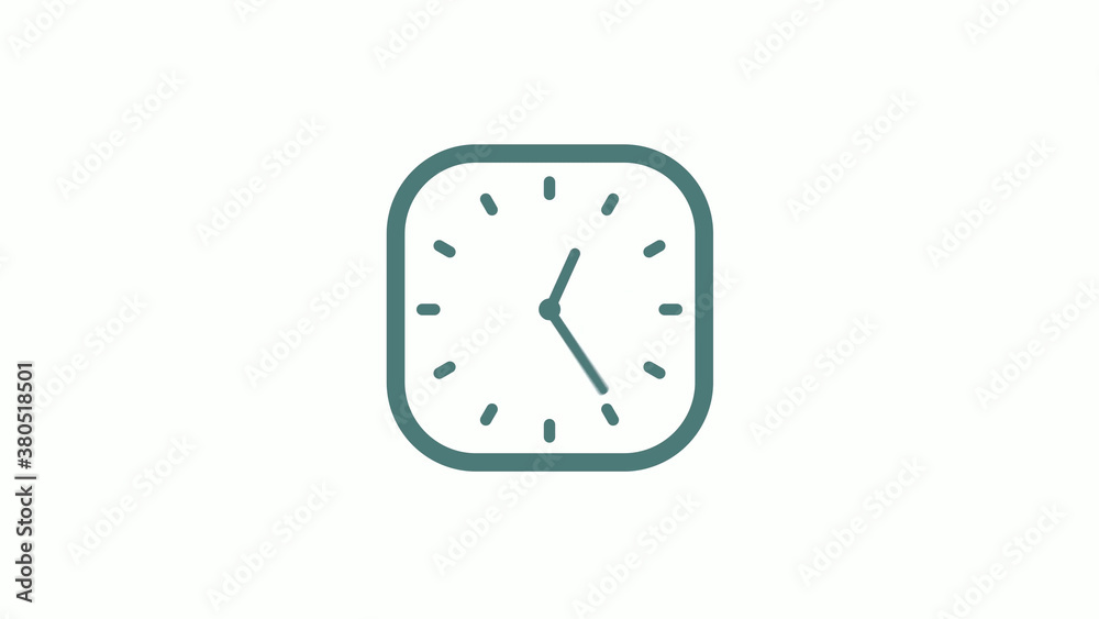 New cyan gray color 12 hours counting down clock icon on white background New cyan gray color 12 hours counting down clock icon on white background
